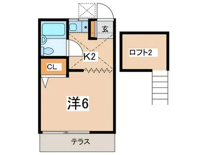 平成ハイム(1K/1階)の間取り写真