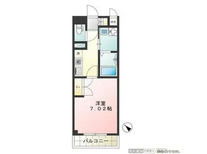 グリシーナ(1K/3階)の間取り写真