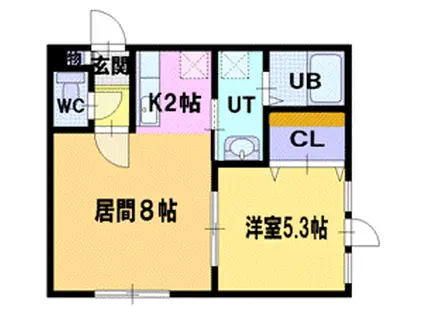 アーバン27(1LDK/1階)の間取り写真