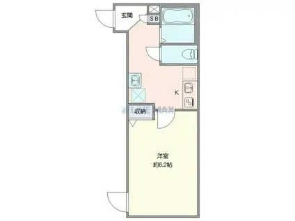 エクセラン松戸II(1K/1階)の間取り写真