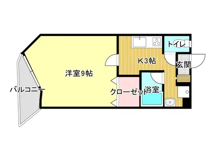 エスポワール木元(1K/3階)の間取り写真