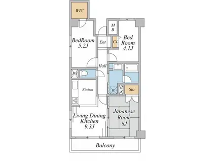 東急多摩川線 矢口渡駅 徒歩7分 8階建 築24年(3LDK/3階)の間取り写真