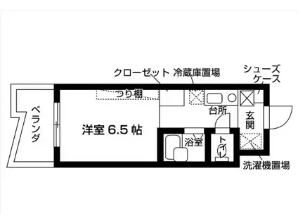 スチューデントハウス昭和(ワンルーム/2階)の間取り写真