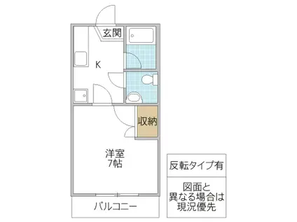 ルージュ(1K/2階)の間取り写真