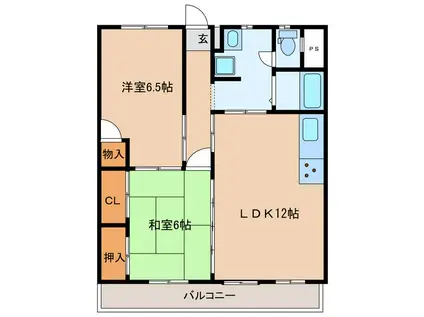 スワシルクハイツ(2LDK/4階)の間取り写真