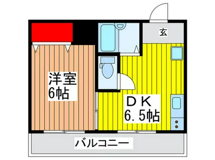フローラルパレス上小 A(1DK/1階)の間取り写真
