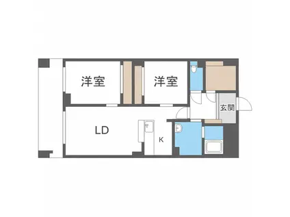 アワーズ琴似(2LDK/5階)の間取り写真