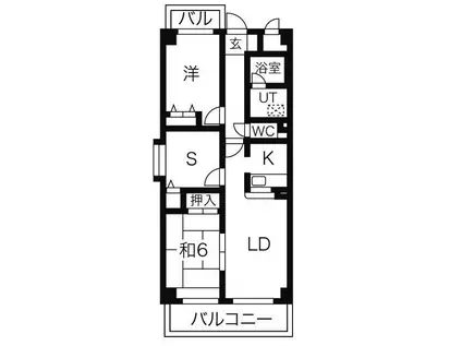フローラ(3LDK/3階)の間取り写真