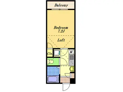 ゆきみハイツ(1K/2階)の間取り写真