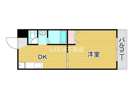 シャトー中島別館(1DK/2階)の間取り写真