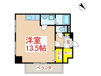 カテドラルJ(ワンルーム/7階)の間取り写真