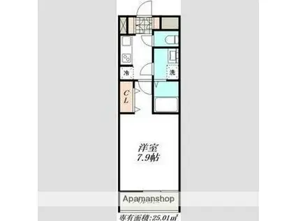 コートヴィレッジ(1K/1階)の間取り写真