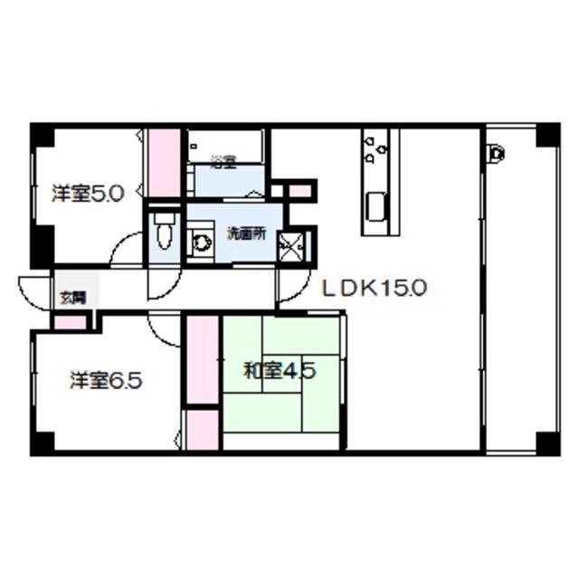 セザール平野(3LDK/3階)の間取り写真