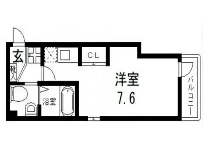 ピュアファーストNAGASE(ワンルーム/1階)の間取り写真
