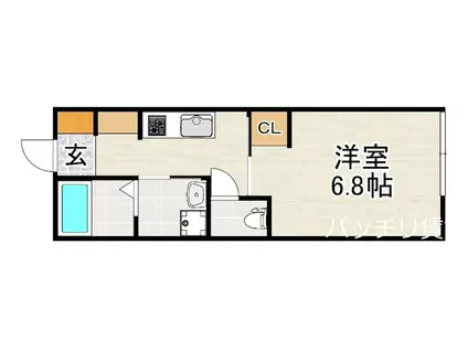 AMP ES WAJIRO(1K/2階)の間取り写真