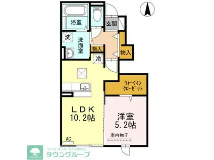 D-ROOM彩都ピア弐番館(1LDK/1階)の間取り写真