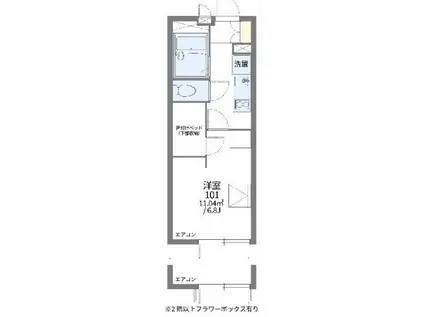 レオパレスアンリミテッド(1K/3階)の間取り写真