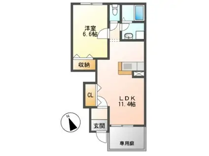 チアーズシャンパーニュ(1LDK/2階)の間取り写真