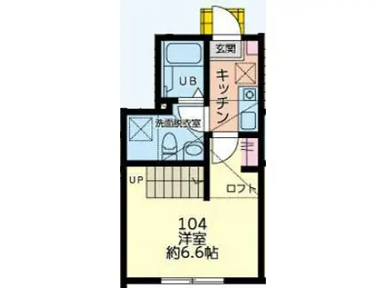 ティナ八王子(1K/1階)の間取り写真