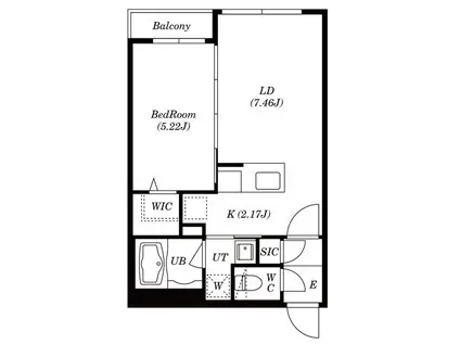 ベルカーサN17(1LDK/2階)の間取り写真