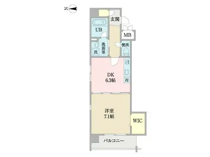 BIG MOG(1DK/7階)の間取り写真