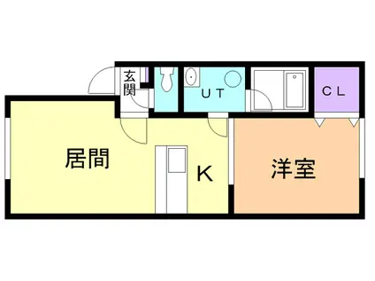 コスモXI(1LDK/2階)の間取り写真