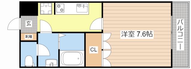 アビエスI(1K/2階)の間取り写真