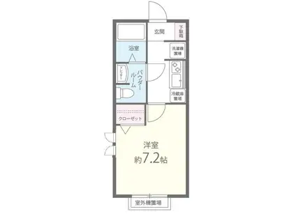 PURE WATER S・H・U・E・I(1K/1階)の間取り写真
