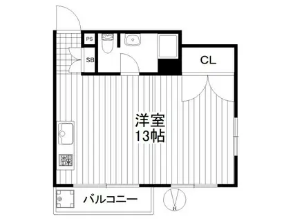 メゾンアミノ(ワンルーム/3階)の間取り写真