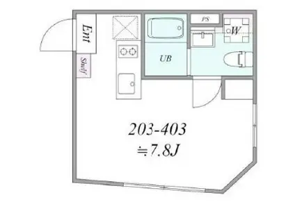 TRIAS117(ワンルーム/2階)の間取り写真