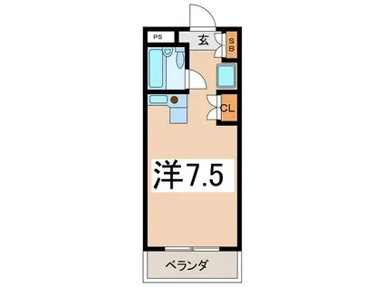 エレガンシア ヤマナシ(ワンルーム/4階)の間取り写真