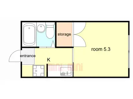 ときわ上筒井レクラン(1K/2階)の間取り写真