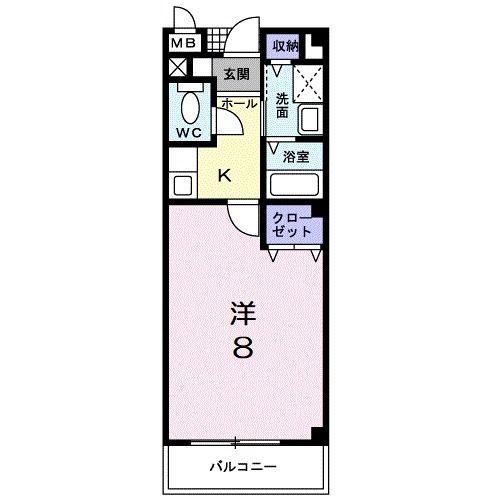 Mパレス(1K/2階)の間取り写真