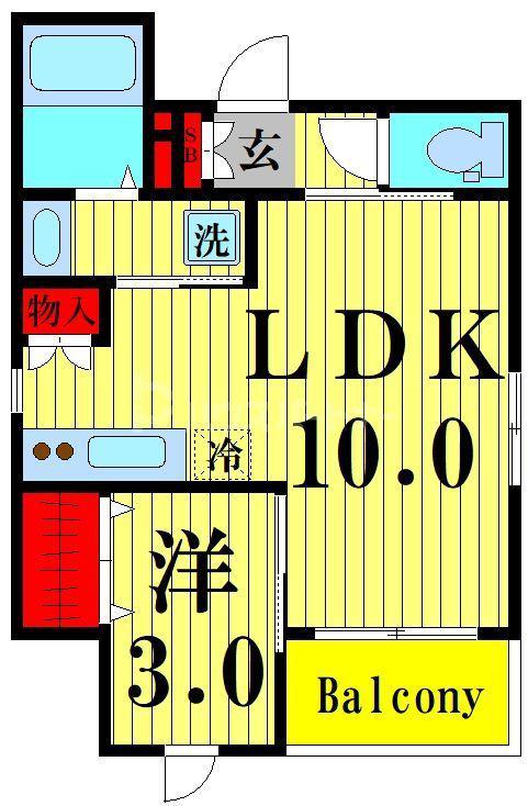 アーバンブルーム押上(1LDK/3階)の間取り写真