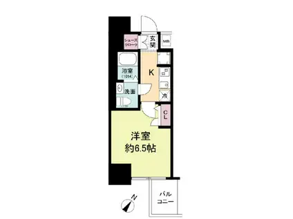 セレニテ神戸ミラク(1K/13階)の間取り写真