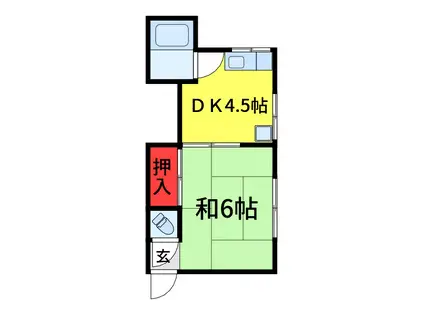 BARK LANE 新宿御苑(1K/2階)の間取り写真