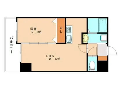 THE SQUARE・GRAND RESIDENCE(1LDK/3階)の間取り写真