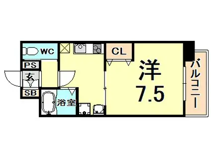 ランド・アート西宮(1K/7階)の間取り写真