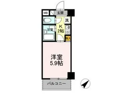 メゾン・ド・オヤマ(1K/3階)の間取り写真