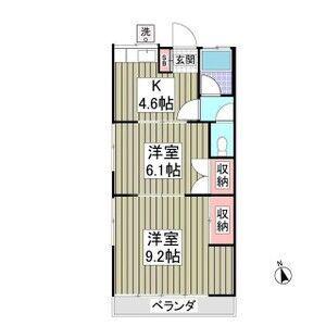 大塚ハイツ1号棟(2K/2階)の間取り写真