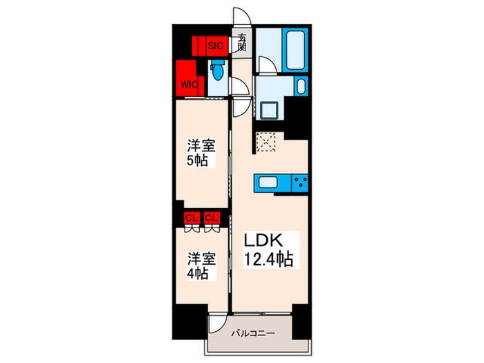 プレディアコート西日暮里(2LDK/4階)の間取り写真