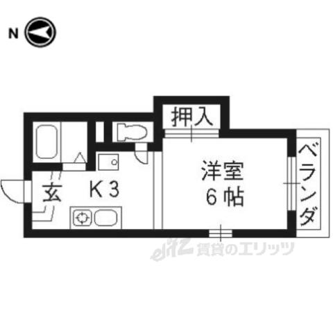 ライトハウス・イースト(1K/2階)の間取り写真