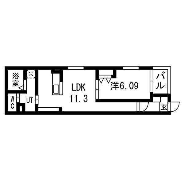 リヴェール元中野II(1LDK/3階)の間取り写真