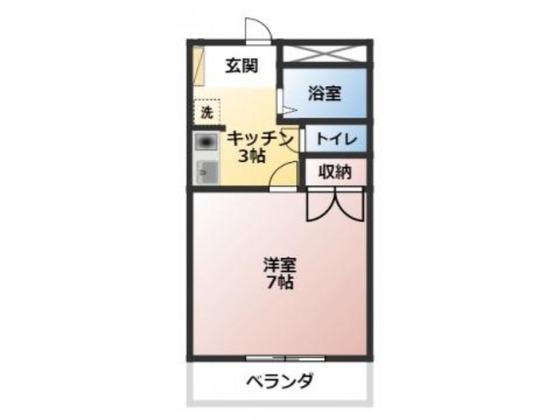 コンホート桑田(1K/1階)の間取り写真