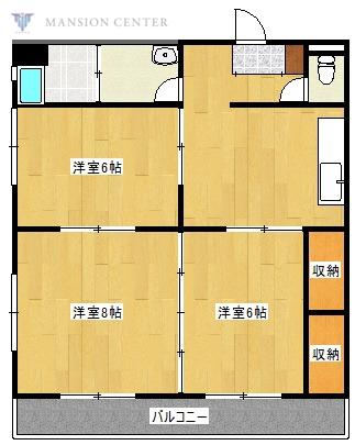 マンション石山カメリア(3DK/4階)の間取り写真