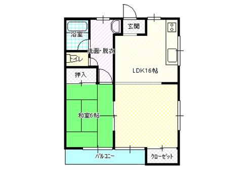 ライブコア砂田(1LDK/2階)の間取り写真