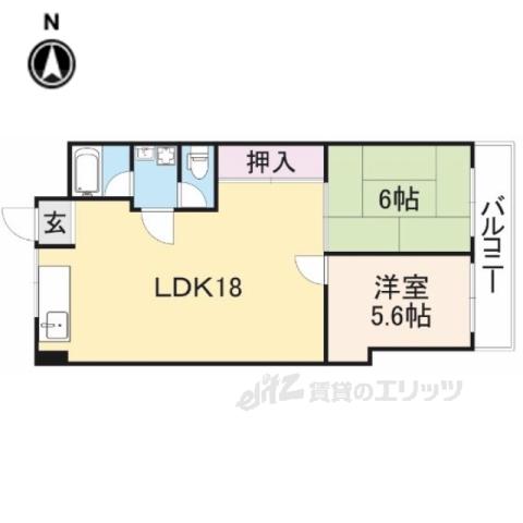 生駒レックスマンション(2LDK/3階)の間取り写真
