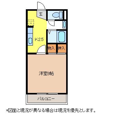 BONMARCHE(1K/1階)の間取り写真
