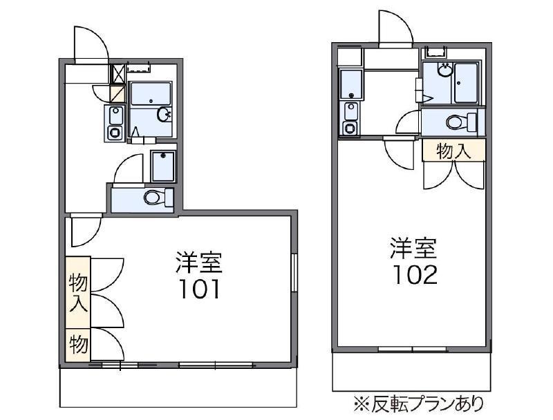 レオパレス三秀B(1K/1階)の間取り写真