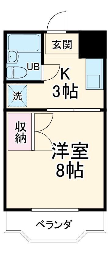ウエストコート(1K/3階)の間取り写真